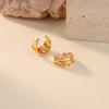 Vintage Luxury Multilayer Zircon Clip Earrings for Women Cooper Gold Color Crystal Earring 2026 New Fashion Wedding Zircon Gift