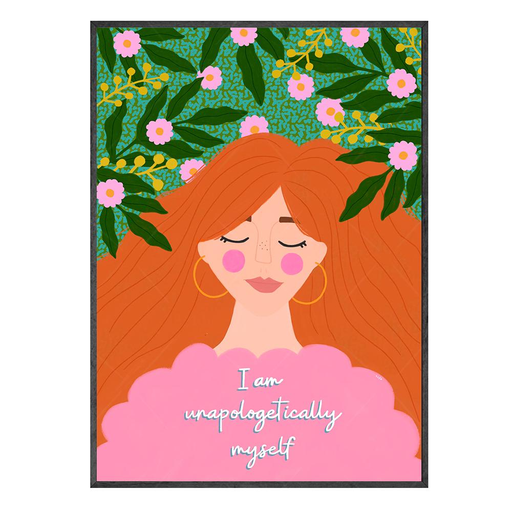 Positivity Kind Girl Quote Posters Art Prints Abstract Pink Flower Canvas Painting Colorful Boho Living Room Home Decor Pictures