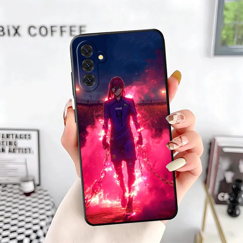 Blue L-Locks Chigiri Hyoma Soft Phone Case for Samsung A17 A37 A57 A16 A26 A36 A56 A15 A25 A35 A55 A14 A24 A34 A54 A13 A23 A33 A