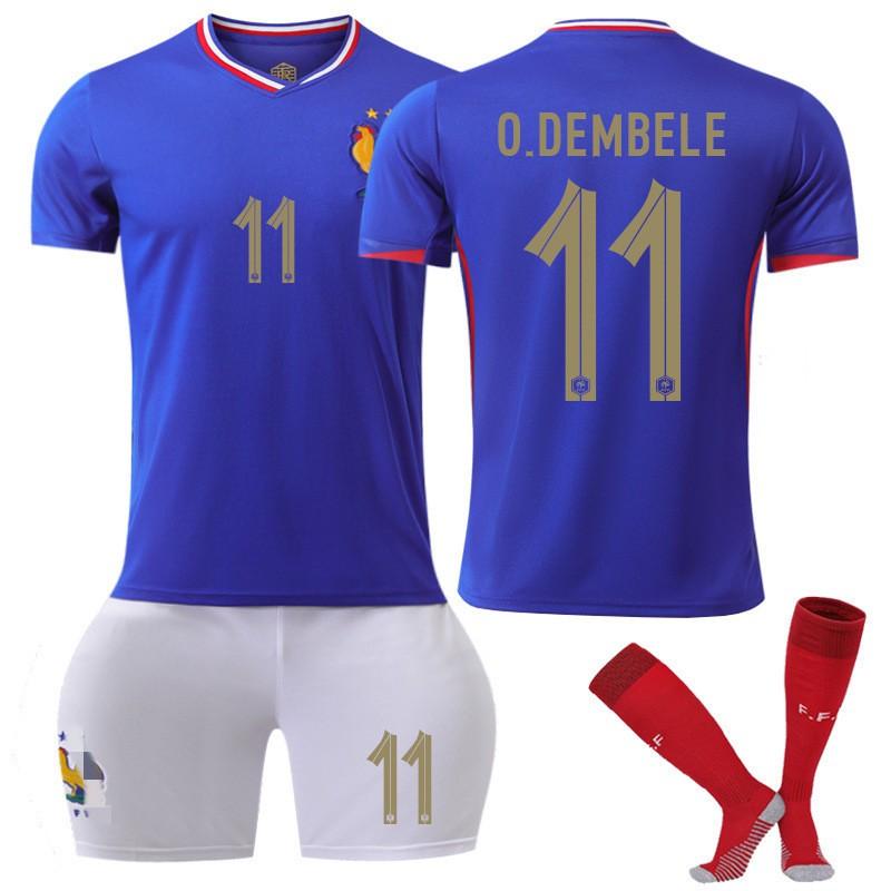 Mens Cycling Jerseys French Team Home Mbappe 10 Football Shirt Set Sports