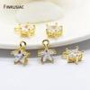 14K Goldplattiertes Messing Metall Sternform Kristall Anhänger für DIY Schmuck Halskette Ohrring Herstellung Zubehör