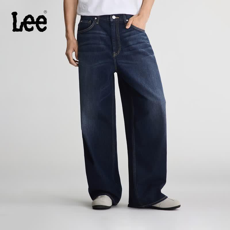 Lee Men s Relaxed Fit Wide-Leg Dark Blue Jeans 33