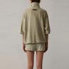 Fear of God Essentials Velour Mockneck Pullover With Three-Quarter Sleeves Women Tops Sea-Foam FOG-SS22-225
