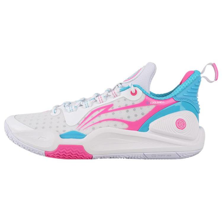 

Li Ning Speed 9 Comfortable Cushioning Slip Resistant Abrasion Resistant Low top Basketball Shoes Men s White Pink ABPT055-1 40