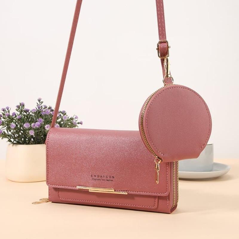 

Women s one-shoulder crossbody bag mobile phone bag темно-рожевого кольору