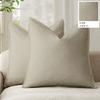 Decorative Linen Pillow Covers Natural Boho Farmhouse Neutral Christmas Couch Throw Pillows for Bed Pack of 2 Accent Pillowcase