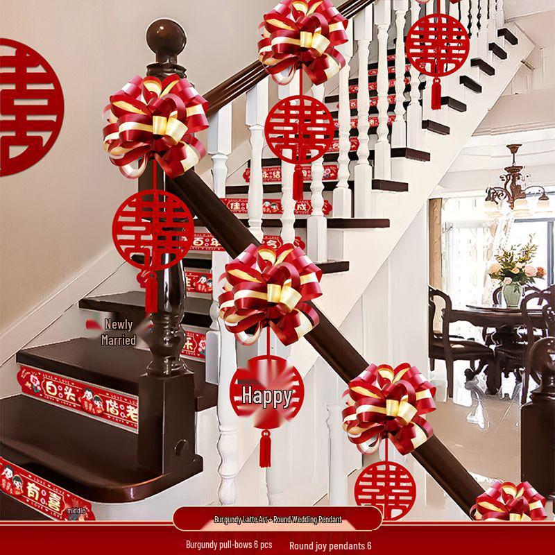 Wedding Stair Railing Decoration Set: Flowers, Balloons & More for a Stunning Wedding Room