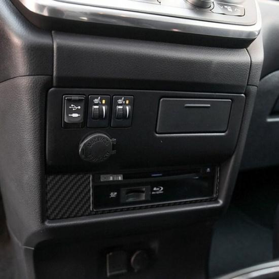 Carbon Fiber Interior CD Player Cover Trim For Toyota Sienna 2015-