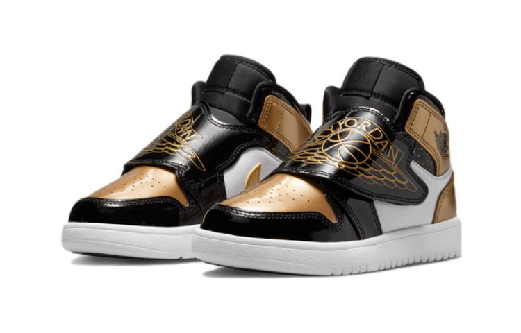 Jordan Sky Jordan 1 Mid Black Metallic Gold White PS DV6069-071