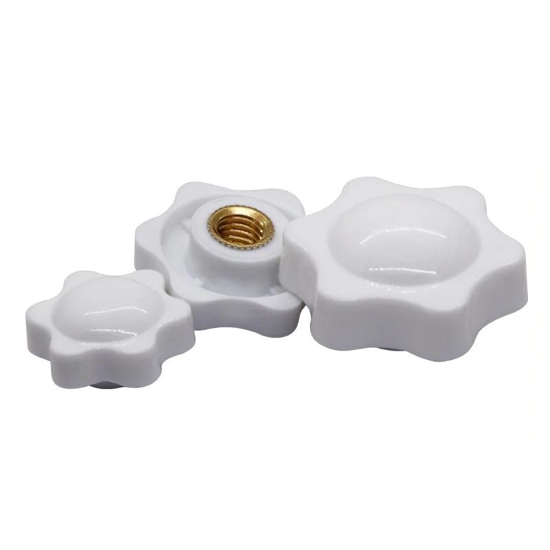 Черный Белый Пластик Слива Ручная Затяжная Гайка M4 M5 M6 M8 M10 M12 Ручка Резьба Звездчатая Механическая Гайка-Барашек Зажимная Ручка Ручные Гайки M8-3pcs(Head 32mm)