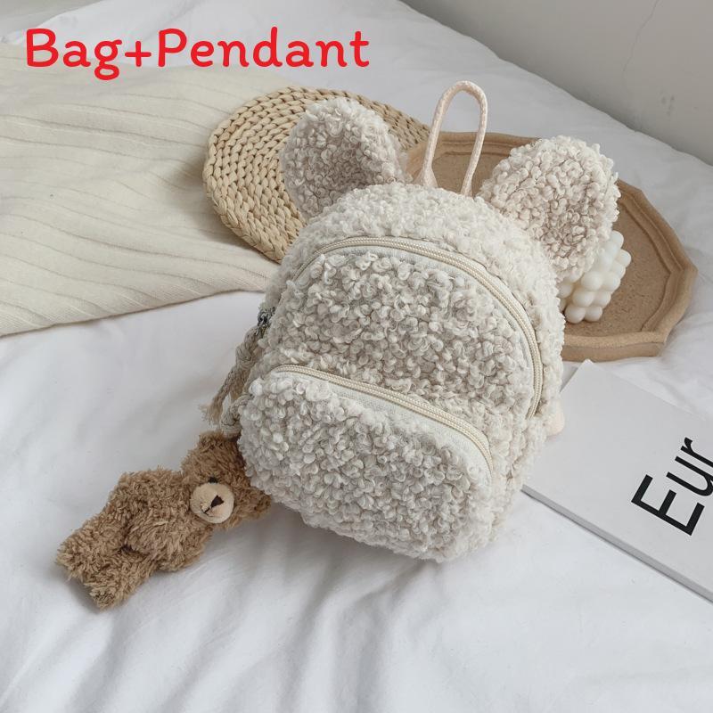 Kids Plush Bunny Ears Backpack With Breathable Lightweight Design For Kindergarten Girls