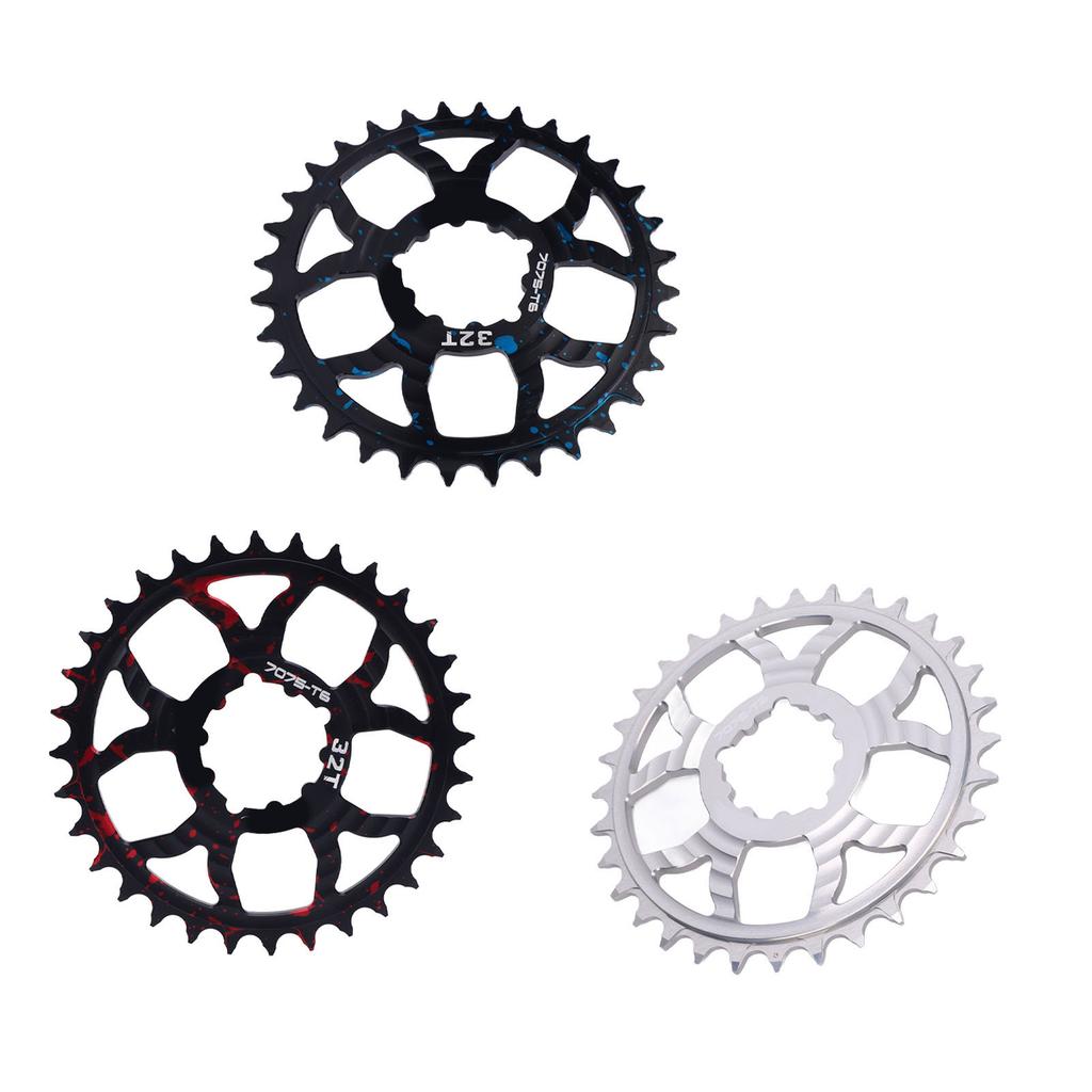 Bike Chainring 32T Round Chainwheel Hollow Aluminium Alloy Single Chain Ring Positive and Negative T