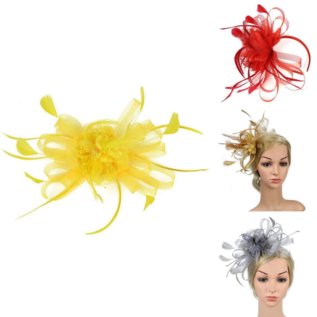 Bandeau élégant à plumes florales pour accessoires de cheveux pour femmes