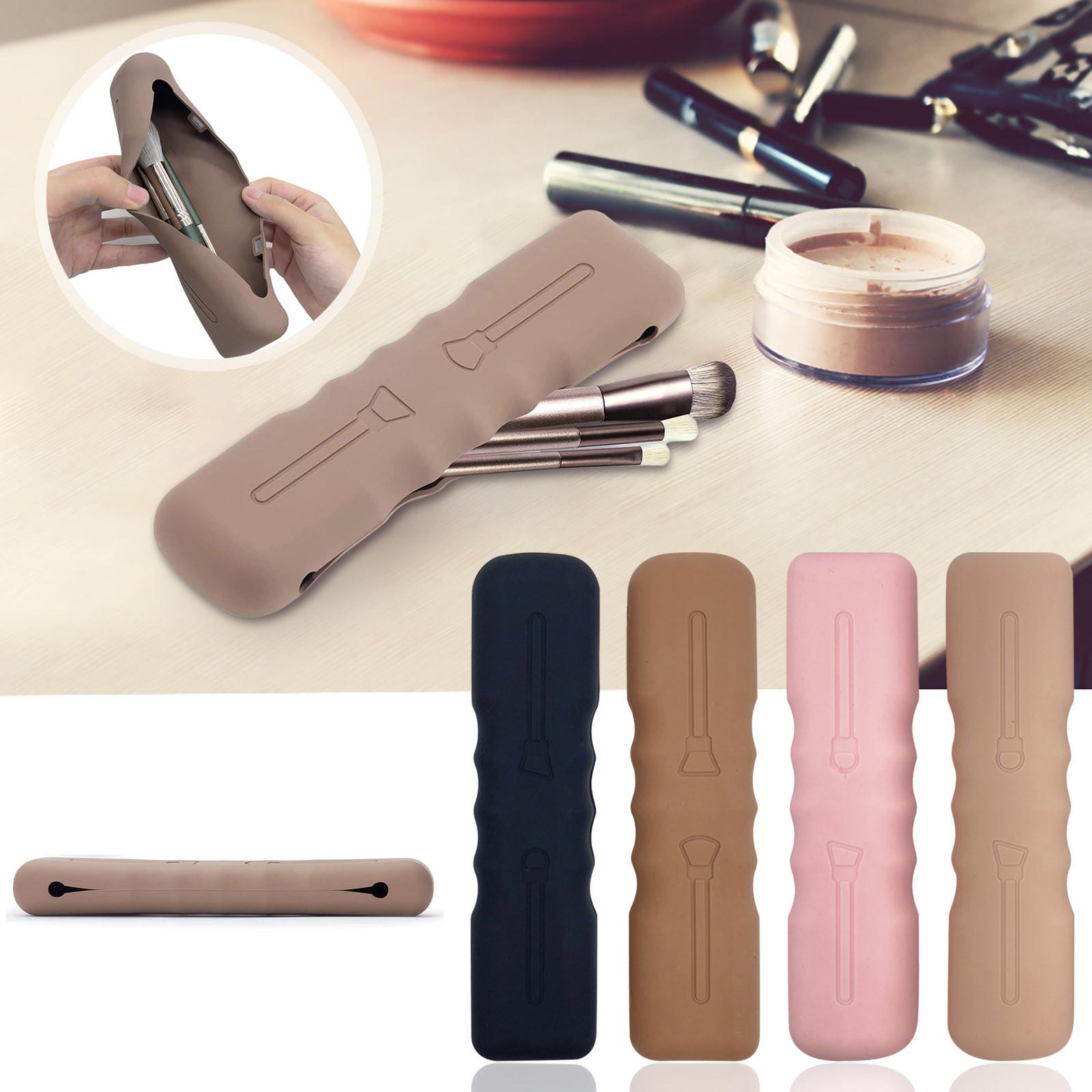 

Тримач для пензлів для макіяжу, м’яка силіконова коробка для пензлів для макіяжу, яку можна мити, портативна модна сумка для пензлів для макіяжу, аксесуари для подорожей для дівчат чорний