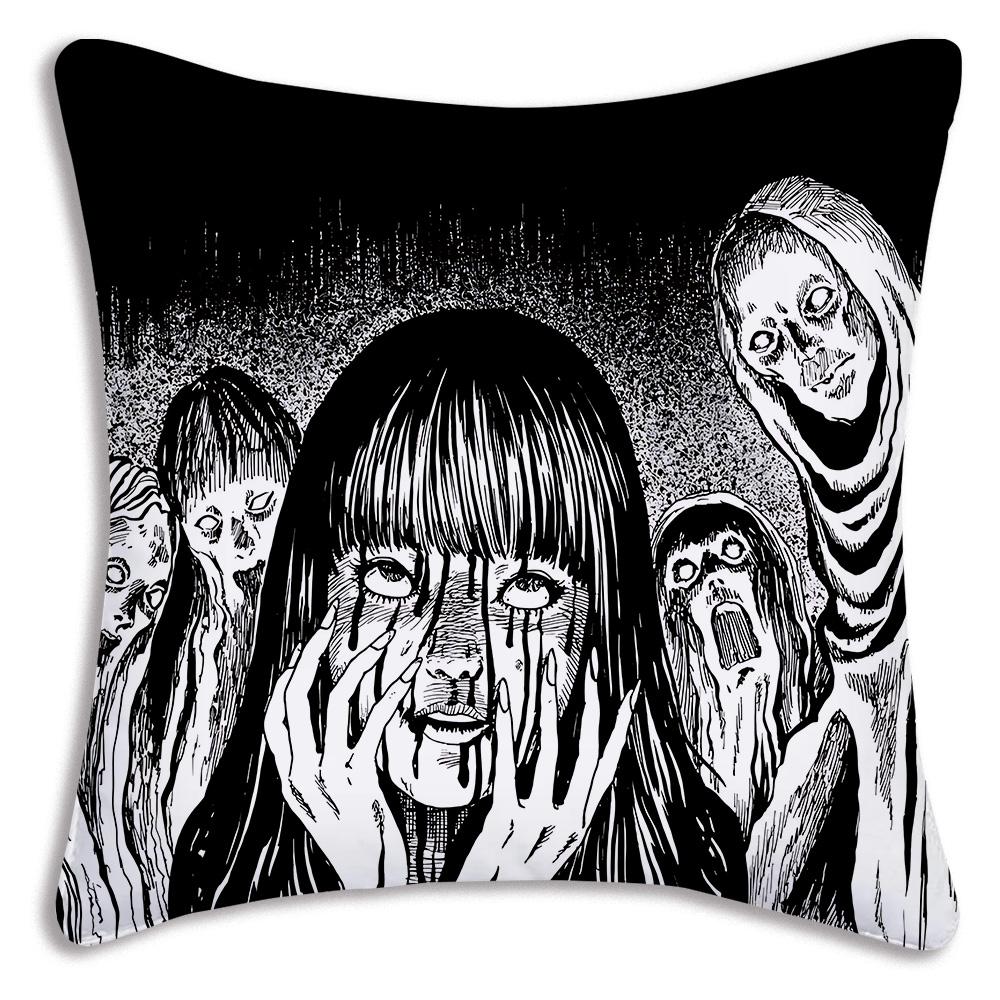 Classic manga For T-Tomie Pillow Covers Cartoon Sofa Decorative Home Double-sided Printing Short Plush Cute Cushion Cover