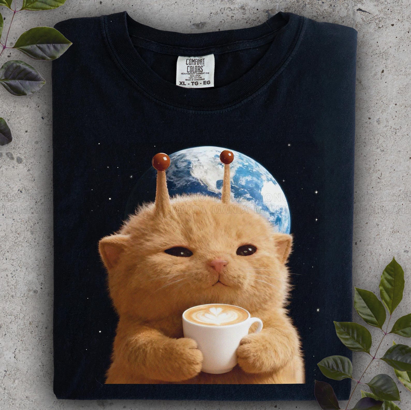 Alien cat, Space cat, coffee cat, silly cat meme, Glorp meme, Gen Z Joke Shirt, Stupid Brainrot Gift M