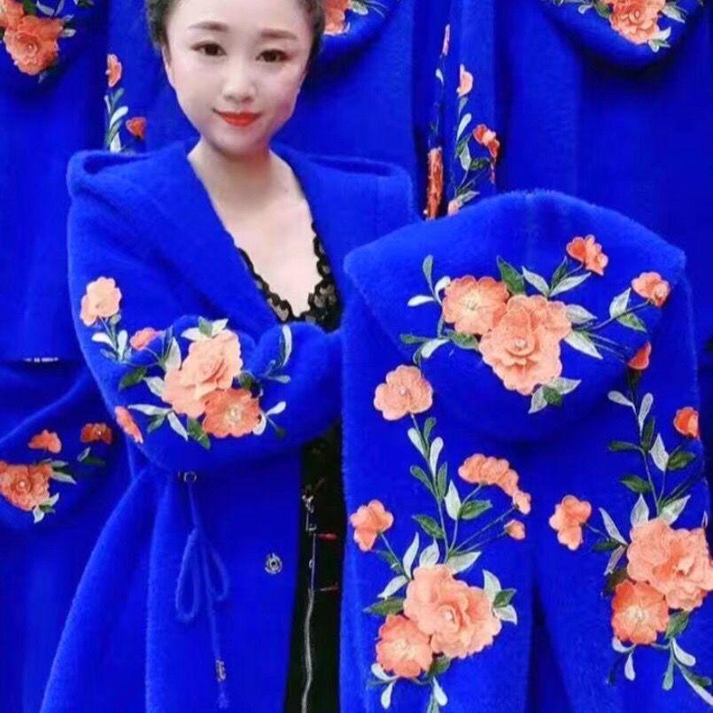 Women's Winter Faux Mink Jacket Women's Mid-Length Jacket Hooded Loose Large Size Coat