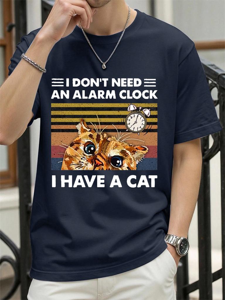 I DonT Need An Alarm Clock I Have A Cat Prints TShirt Women Cotton Summer Tops Soft Loose ONeck T Shirt Casual Womans Clothes