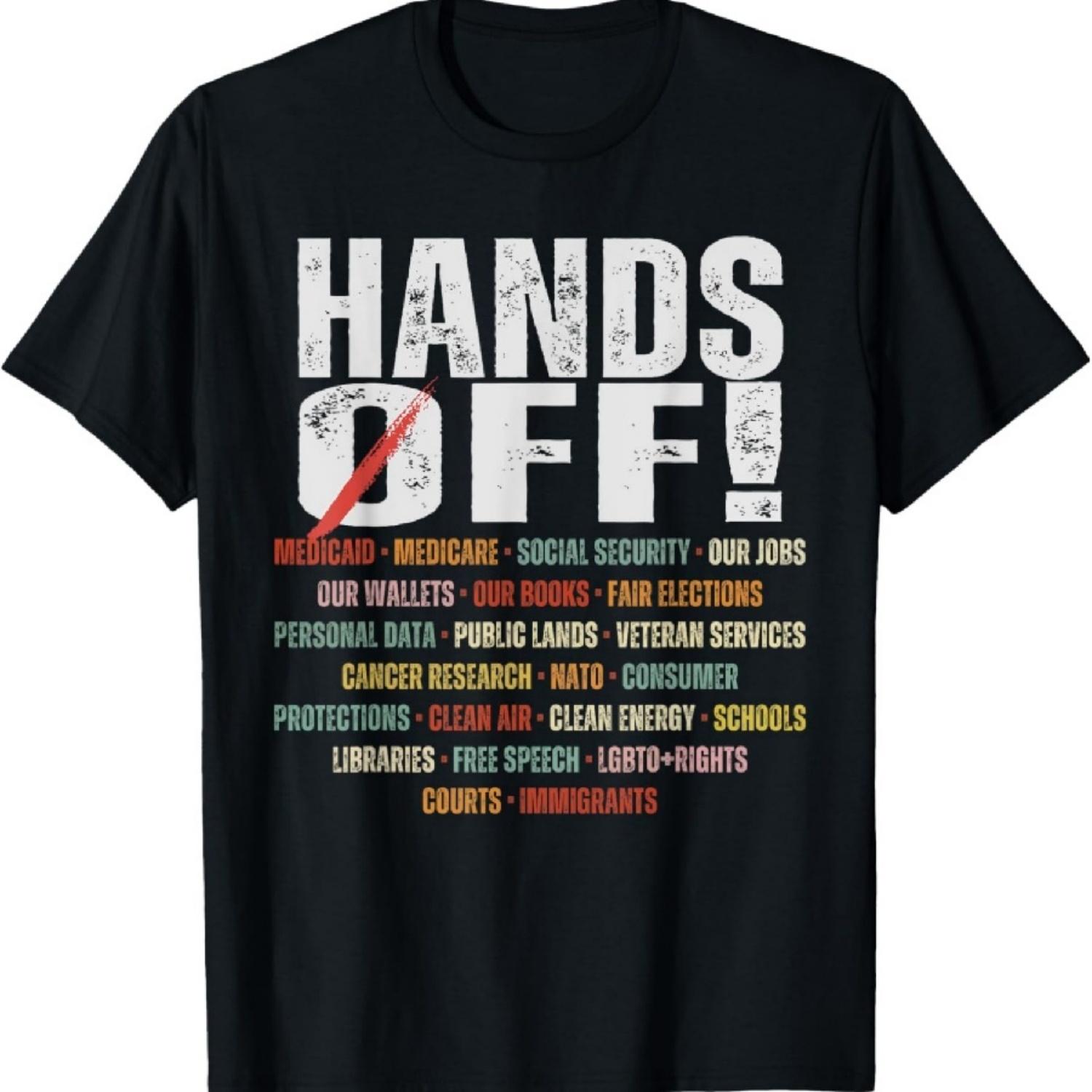 

Retro Hands Off Protest Public Lands Medicare Patriots LGBT T-Shirt XXXXXL чорний