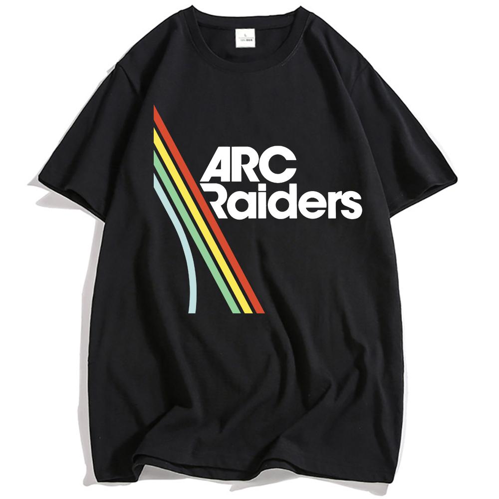 Men Clothing Hot Game ARC Raiders Rainbow Print T-shirt Cotton Short Sleeve Loose Male Tshirts Unisex Streetwear Graphic T Shirt