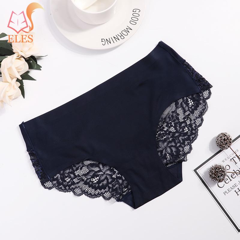 

Женские кружевные трусики Ледяной шелк Брифы Женские трусики Удобное нижнее белье Дышащие брифы XL синий