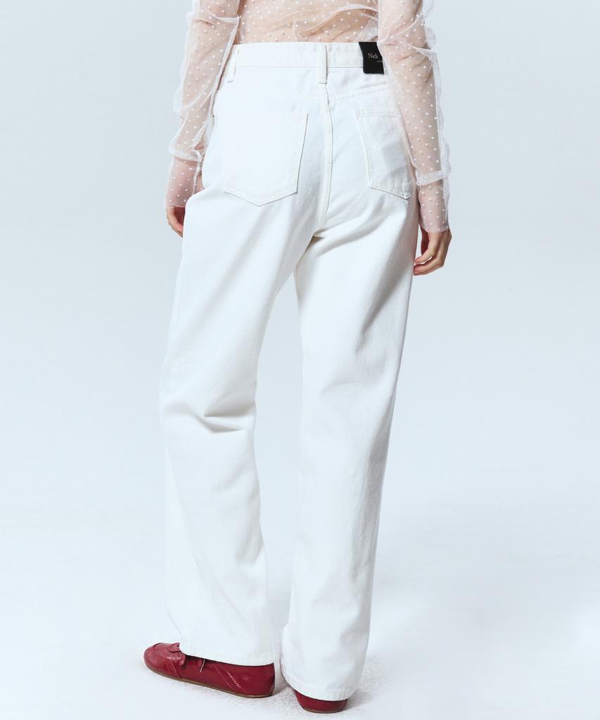 Nigaennikol Minimal Wide Denim Pants_Ivory