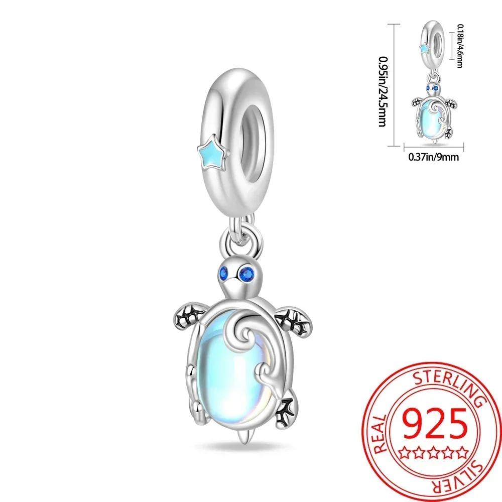 Kupfer Blau Ozean Serie Perlenanhänger Passend Für Das DIY Armband Der Marke Damenschmuck Freundin Geschenke