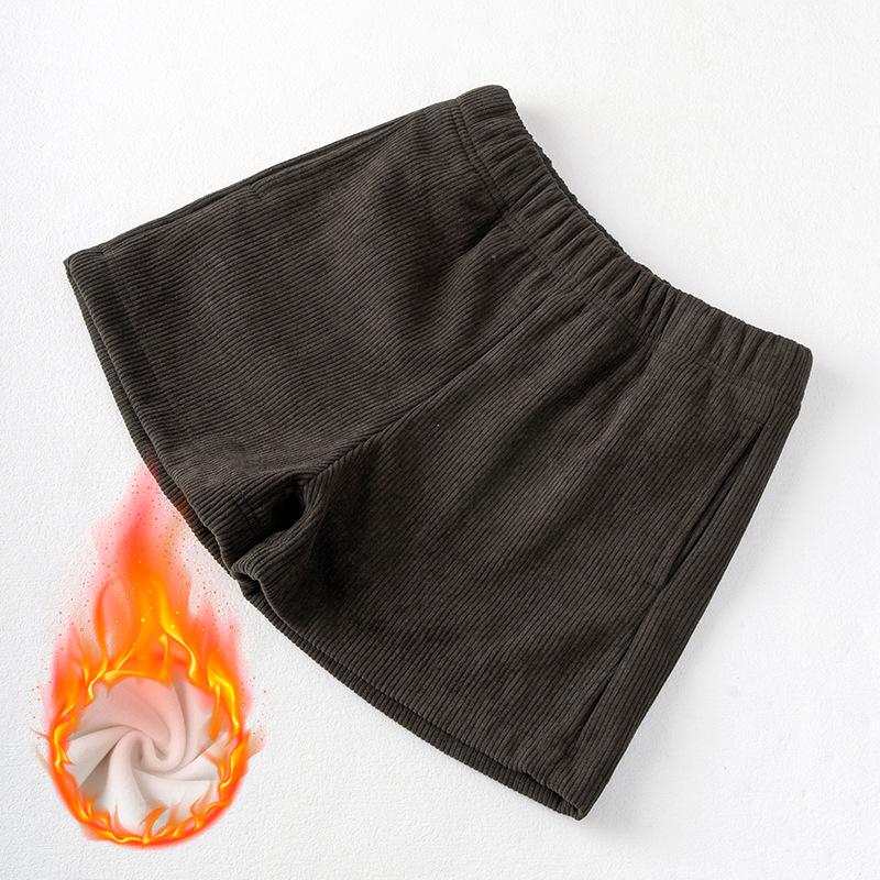 Saidi Corduroy Women s A-line Wide Leg Bootcut Shorts with Elastic Waist for Autumn/Winter Medium кофейный