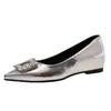 French rhinestone tip inner height increase flat-soled single shoes women's 2025 new shallow mouth one-pedal Mary Jane shoes evening shoes