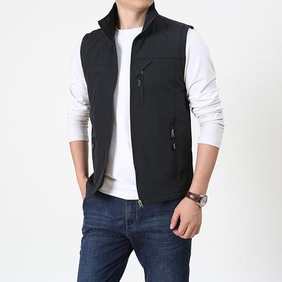 Vests Man Thin Casual Wasitcoat Men Vest Tank Stand Collar