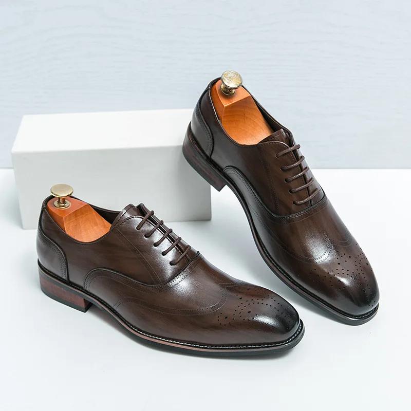 Luxus Herren Business-Schuhe Klassisch Italien Spitze Leder Schuhe Oxfords Formelle Business-Schuhe für Herren Hochzeitsschuh Zapatos Hombre