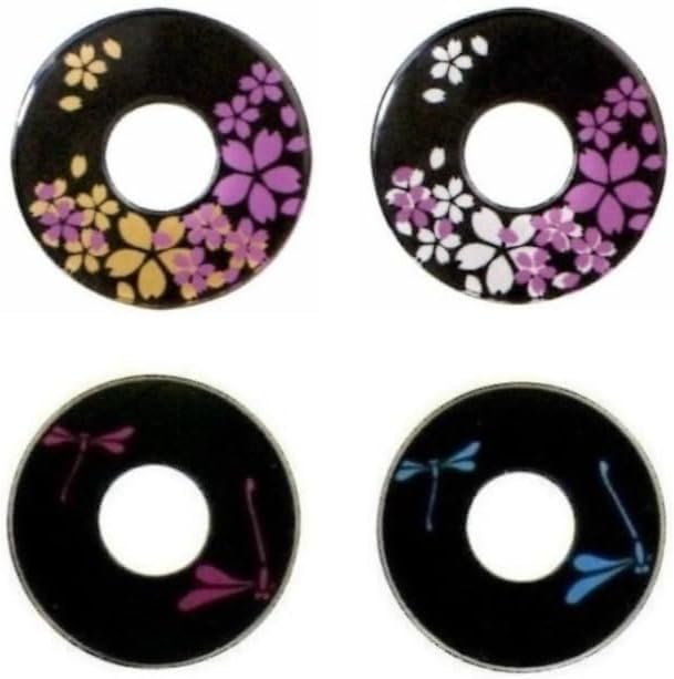 Colorful and Stylish Decorative Tsuba Tsuba Double Cherry Blossom and Dragonfly Design Shinai Dragonfly (Kendo Tsuba) (Kendo Equipment, Tsuba) (Large,