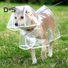 Jachetă de ploaie transparentă pentru câini de companie, cu glugă, impermeabilă, la modă, ușoară, pentru animale de companie, haină de ploaie pentru câini mici și medii, pisici