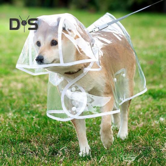 Jachetă de ploaie transparentă pentru câini de companie, cu glugă, impermeabilă, la modă, ușoară, pentru animale de companie, haină de ploaie pentru câini mici și medii, pisici