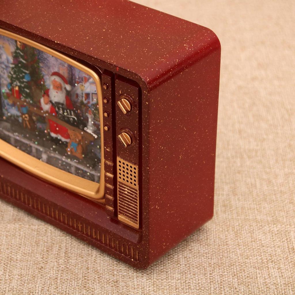 Christmas Musical Snowing TV Ornament Night Light Gift