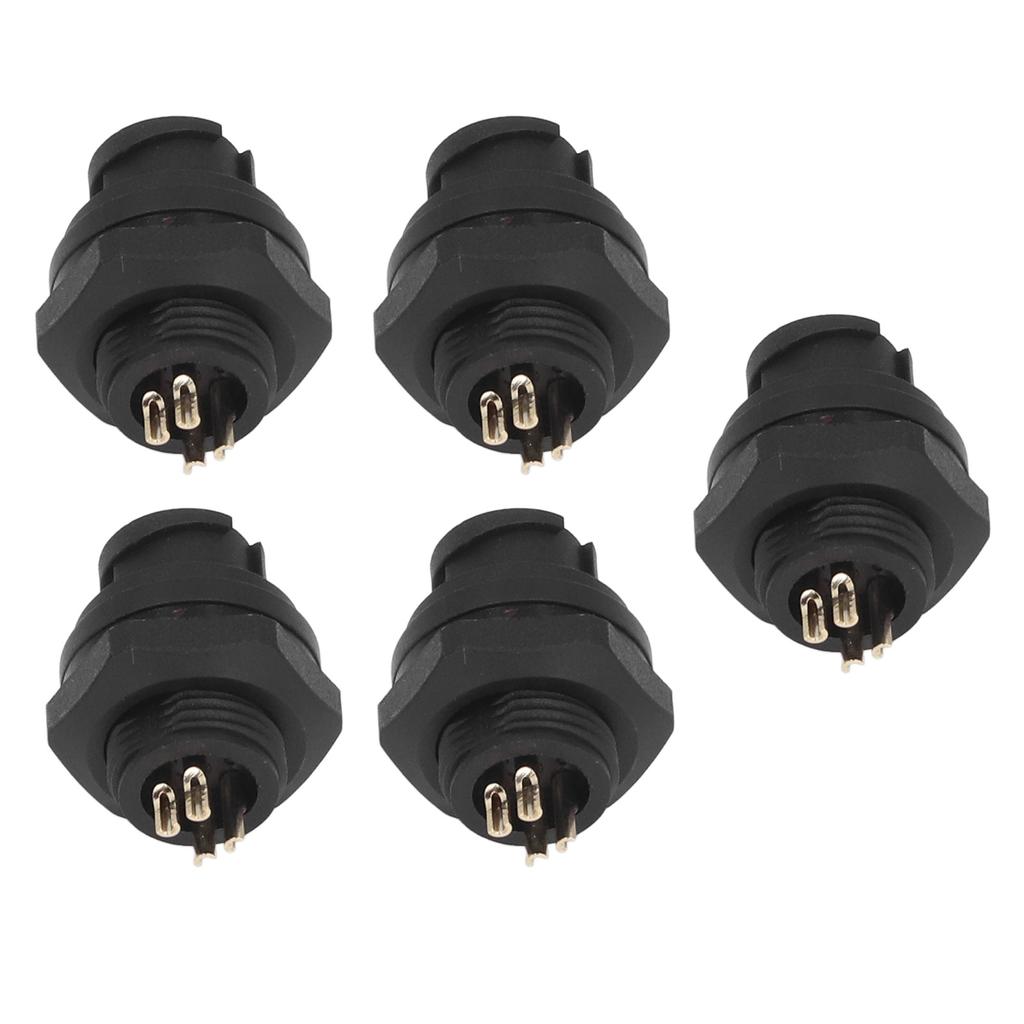 5 Pcs 4 Pin Front Panel Mount Socket 716in 28UNS Thread Connection Welding Wiring IP67 Aviation