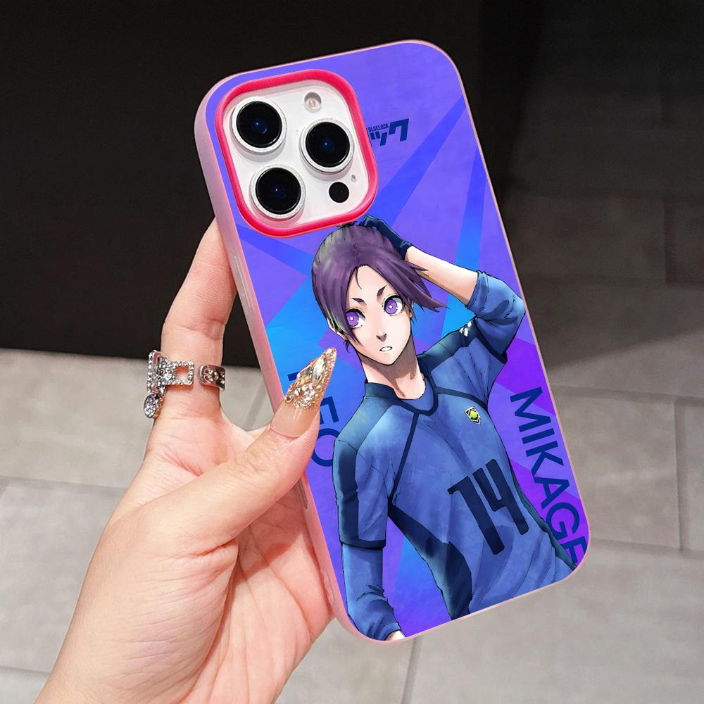 Blue Lock Reo Mikage Jelly Double layer Rose Red Mobile Phone Case for iPhone 17 16 15 14 13 12 11 Air Pro Max Plus Protective