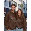 Couple's geometric print hoodies are loose for both men and women