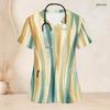 Women Plus Size Watercolor Floral Printed Nurse Scrub Top V Neck Short Sleeve With Front Pockets