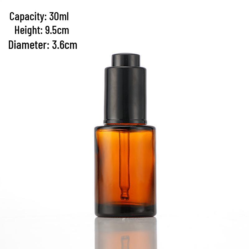 Brown Flat Shoulder Thick Glass Essential Oil Dropper Bottle for Cosmetics and Perfume