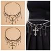 Adjustable Y2K Silver Waist Chain Acrylic Beads Crystal Tassel Waistband  Skirt Suit Decoration