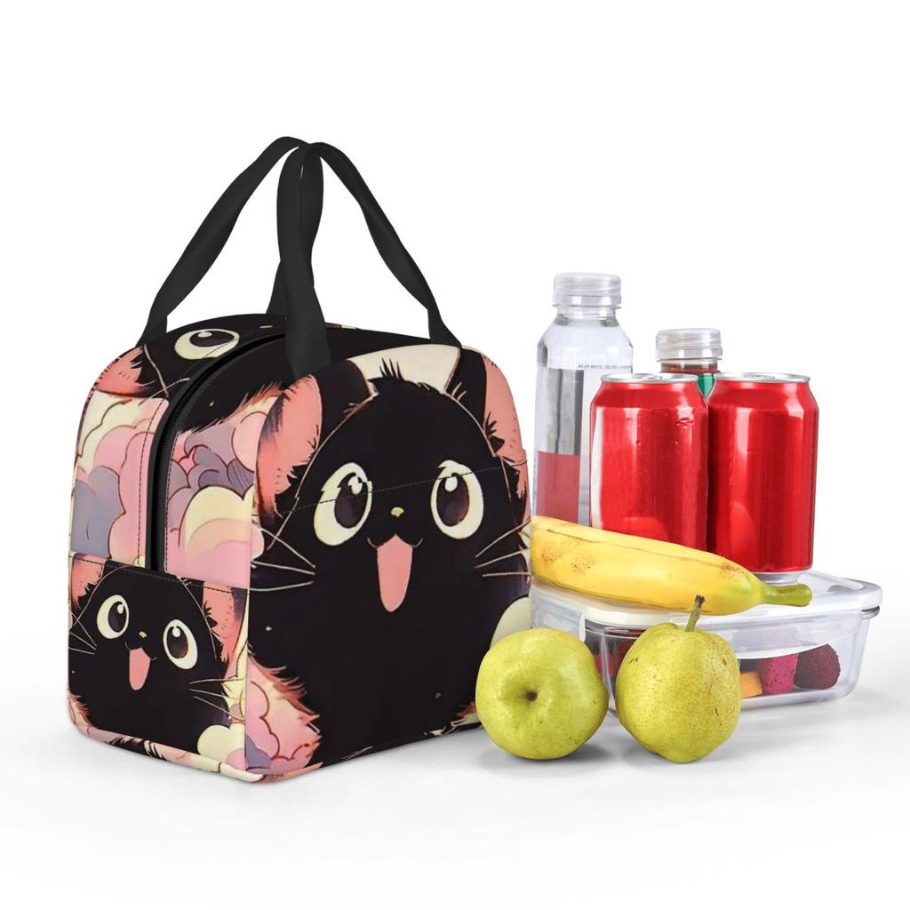 Night Black Cat On The Clouds Insulated Lunch Bag for Women Children Portable Food Boxes Thermal Lunch Box Tote
