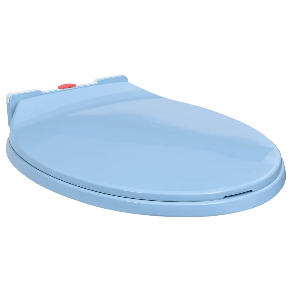 Toilettensitz mit Absenkautomatik und Quick-Release-Funktion Blau Oval