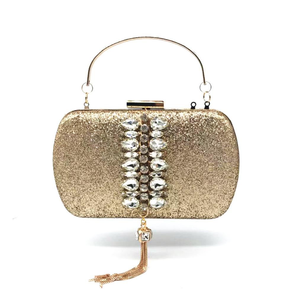 New Style Sequined Evening Bag Fringed Chain Embellished Vestidos De Noche Women's Crossbody Bag For Prom Gowns