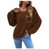 Women's Long Sleeve T-Shirt Loose Casual Long Sleeve Sweatshirt With Pockets