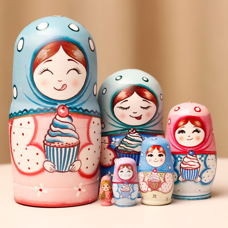 Wooden Painted Russian Nesting Dolls: 5, 7, 10, or 15 Layer Craft Toy & Souvenir