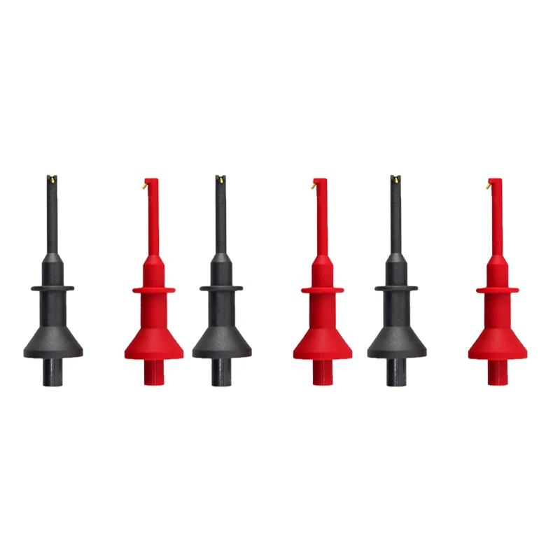 Multimeter Probe Hook 4mm Threaded Socket Smd Ic Clamp Spring Damage Test Gilding Threaded Telescopic Flexible Probe Hand Tools