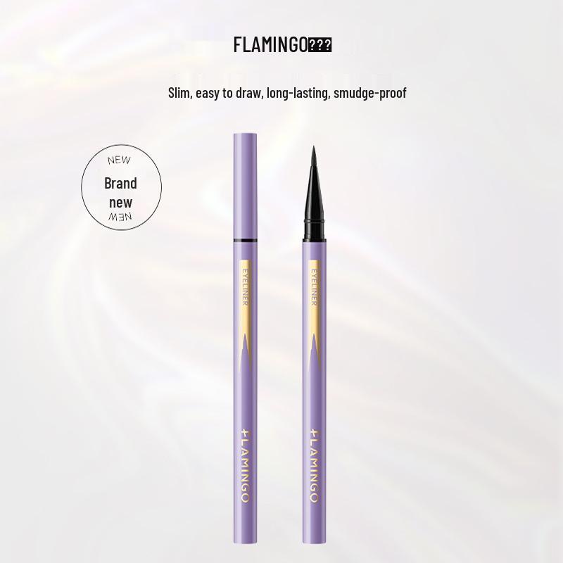 Flamingo Fine Essence Long-Lasting Sweat-Proof Eyeliner Pen - Black/Brown, Soft Tip