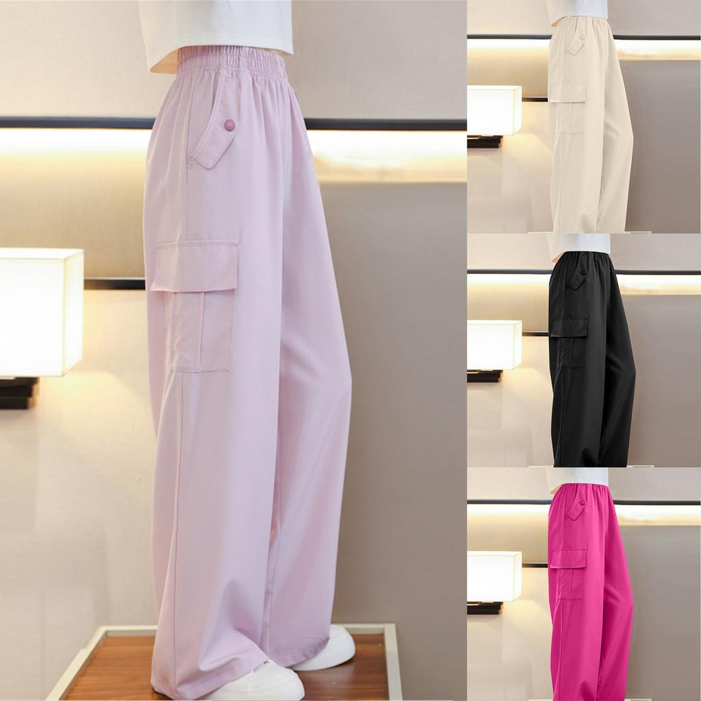 Summer Loose And Casual Wide-leg Children's Workwear Trousers For Girls