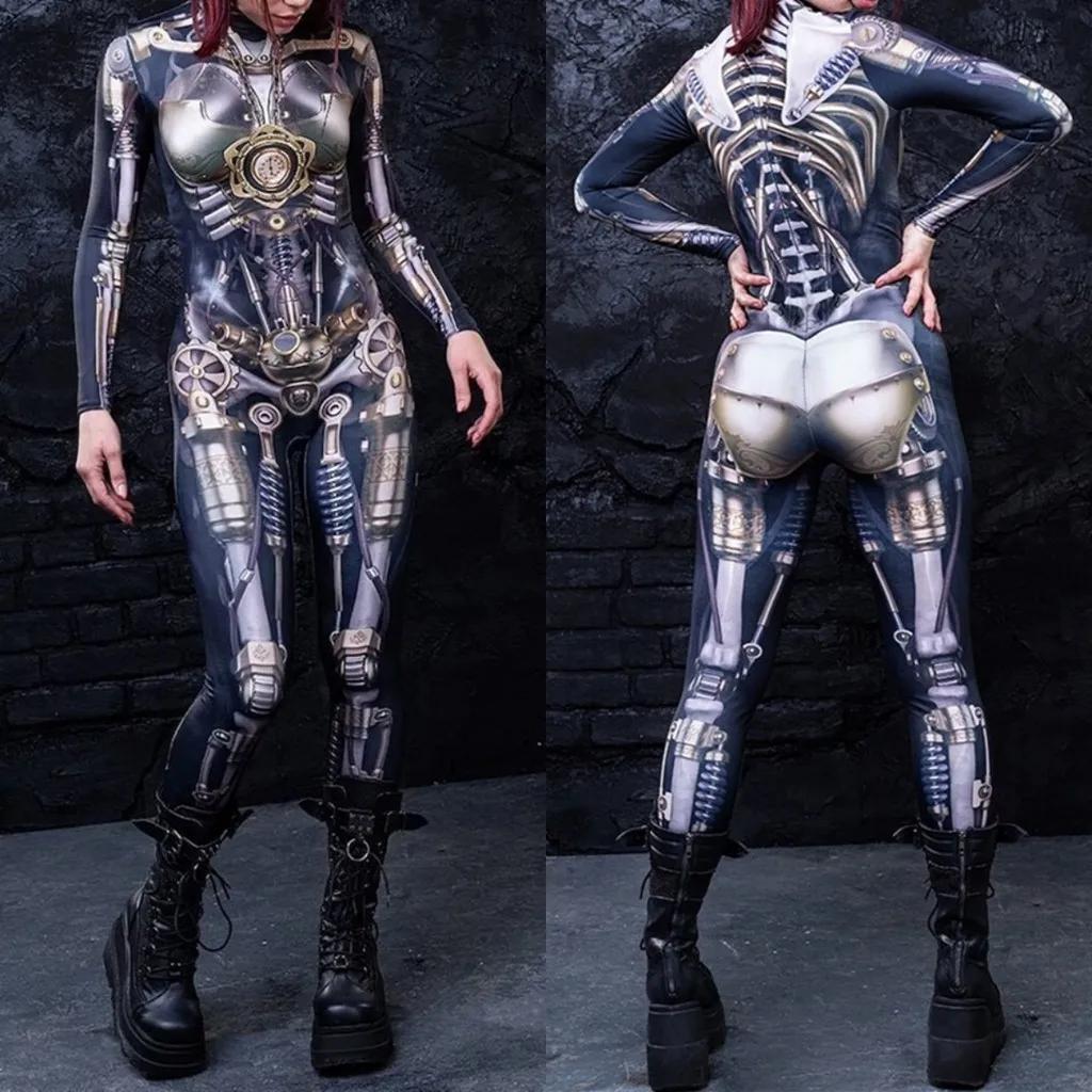 3D Digitaltrykk Sceneopptreden Kostymer Voksne Halloween-arrangementer Karneval Temafest Cosplay Antrekk Latespill Jumpsuit